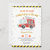 Invitation Baby shower de pompier garçon (Devant)