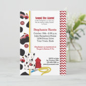 Invitation Baby shower de pompiers (Debout devant)