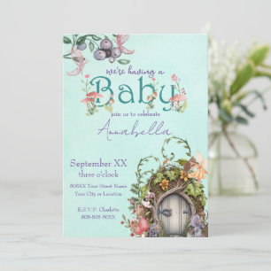 Invitation Baby shower de porte de jardin arboré arboré encha