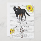 Invitation Baby shower de poulain de cheval rustique (Devant)