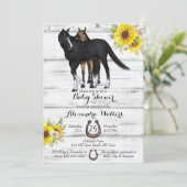Invitation Baby shower de poulain de cheval rustique (Debout devant)