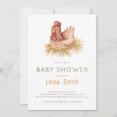 Invitation Baby shower de poulet à l'aquarelle (Devant)