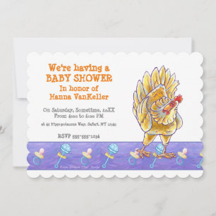 Invitation Baby shower de poulet mignon