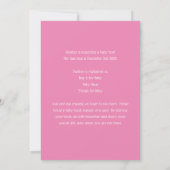 Invitation Baby shower de poulet rose (Dos)