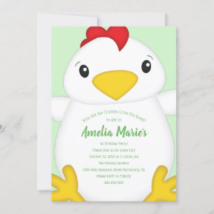 Invitation Baby shower de poulet vert