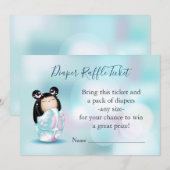 Invitation Baby shower de poupées Kokeshi | Billet de rabat (Devant / Derrière)