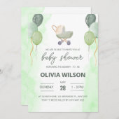Invitation Baby shower de poussette, Boho Genre Ne (Devant / Derrière)