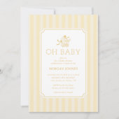 Invitation Baby shower de poussette de bébé mignonne Preppy I (Devant)