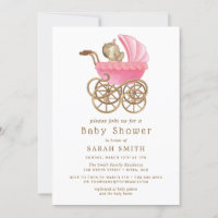 Baby shower de poussette rose bébé fille Pram
