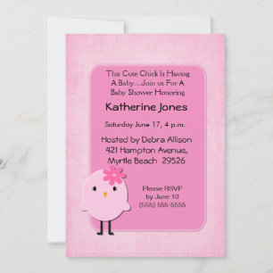 Invitation Baby shower de poussins mignon