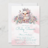 Invitation Baby shower de poussins papillon (Devant)