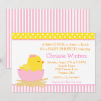 Baby shower de poussins rose et jaune pour fille