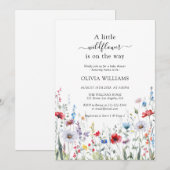 Invitation Baby shower de prairie à fleurs sauvages (Devant / Derrière)