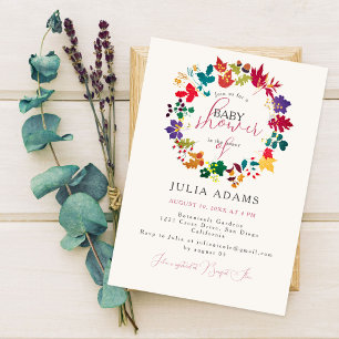 Invitation Baby shower de prairie pourpre de moutarde de prin