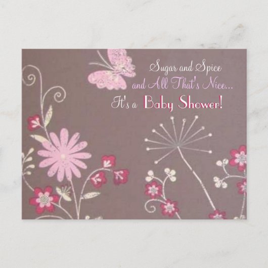 Invitation Baby shower de pré-papillon (Devant)