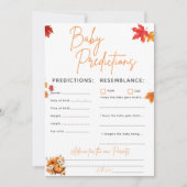 Invitation Baby shower DE PRÉDICTION BÉBÉ Jeu Un peu Citrouil (Devant)