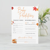 Invitation Baby shower DE PRÉDICTION BÉBÉ Jeu Un peu Citrouil (Debout devant)