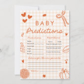 Invitation Baby shower de prédiction de bébé tiré à la main d (Devant)