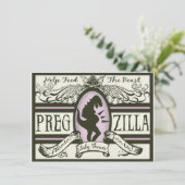 Invitation Baby shower de Pregzilla (Debout devant)