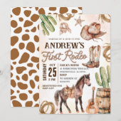 Invitation Baby shower de premier rodéo personnel (Devant / Derrière)