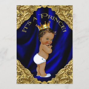 Invitation Baby shower de Prince Bleu et Gold