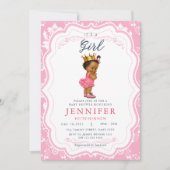 Invitation Baby shower de Princesse Africaine Américaine Bébé (Devant)