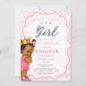 Invitation Baby shower de Princesse Africaine Américaine Bébé (Devant)