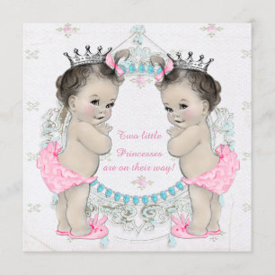 Invitation Baby shower de princesse Twin Girl