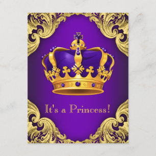 Invitation Baby shower de princesse violet élégant