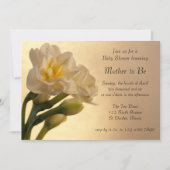Invitation Baby shower de printemps blanc double jonquilles (Devant)