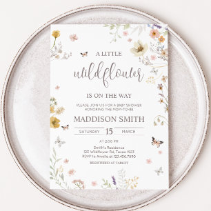 Invitation Baby shower de printemps botanique petit Fleur sau