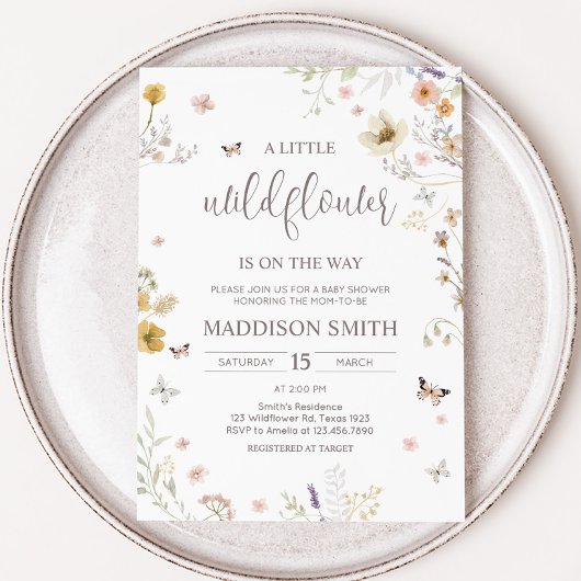 Invitation Baby shower de printemps botanique petit Fleur sau