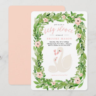 Invitation Baby shower de printemps de couronne de