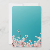 Invitation Baby shower de printemps de fleurs de sakura bleu  (Dos)