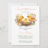 Invitation Baby shower de printemps de l'éclosion de petits o (Devant)