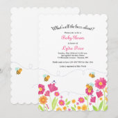 Invitation Baby shower de printemps des abeilles (Devant / Derrière)