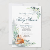 Invitation Baby shower de printemps du bois mou Fox (Devant)