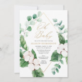 Invitation Baby shower de printemps eucalyptus (Devant)