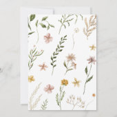 Invitation Baby shower de printemps Fleur sauvage Baby Bloom (Dos)