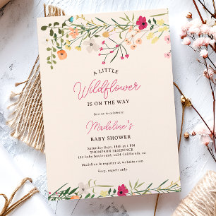 Invitation Baby shower de printemps fleur sauvage de Bohême
