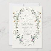 Invitation Baby shower de printemps fleur sauvage Floral Wrea (Devant)