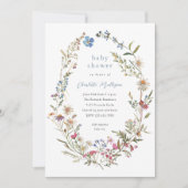 Invitation Baby shower de printemps fleur sauvage Floral Wrea (Devant)