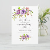 Invitation Baby shower de printemps floral aquarelle (Debout devant)