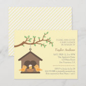 Invitation Baby shower de printemps Oiseau de nid d'oiseaux m (Devant / Derrière)