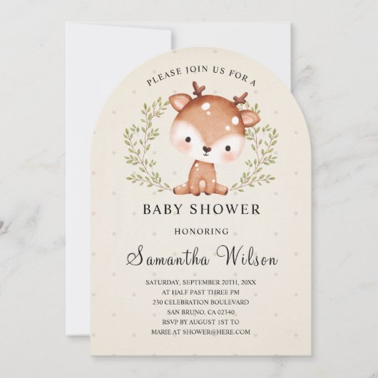 Invitation Baby shower de printemps pour bébé de b (Devant)