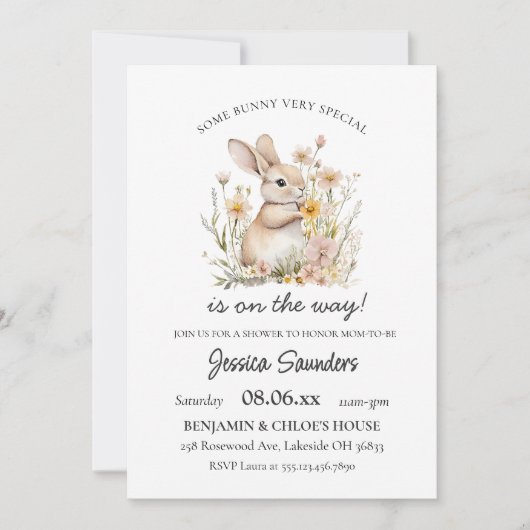 Invitation Baby shower de printemps pour Fleurs sauvages spéc (Devant)