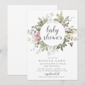 Invitation Baby shower de printemps romantique (Devant / Derrière)