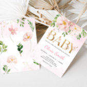 Invitation Baby shower de printemps rose pâle