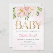 Invitation Baby shower de printemps rose pâle (Devant)