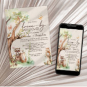 Invitation Baby shower de promenade Boho Animaux de forêt